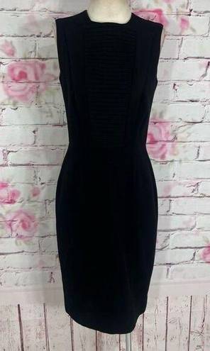 Kimberly  Ovitz black panel front wool sleeveless sheath dress