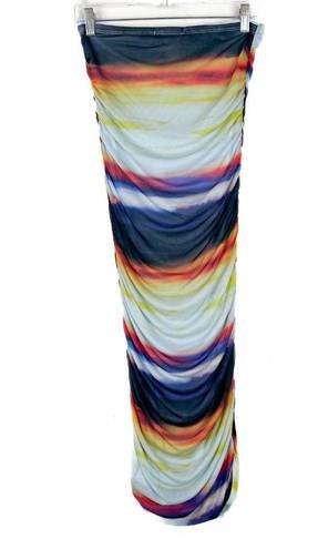 Caution to the Wind NWOT  Multicolor Strapless Ruched Bodycon Dress Size Small S