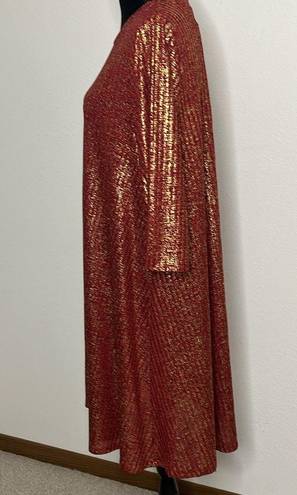 Heart soul  Plus size 2X red and gold shimmer 3/4 sleeve dress