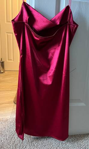 Zaful Maroon Satin Dress