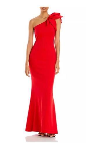 AQUA Red One Shoulder prom Dress