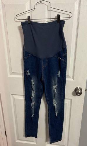 Maacie Over Belly Skinny Ripped Maternity Jeans Size M New With Tags Size M