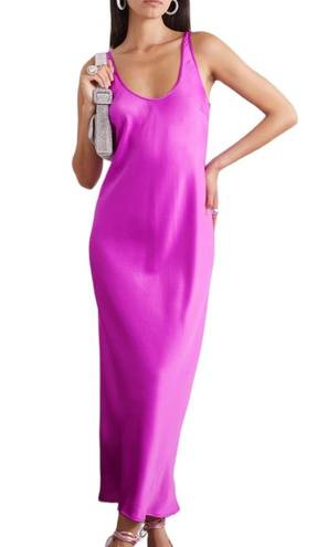 L'Agence New  Akiya Satin Slip Midi Dress Pink Size S