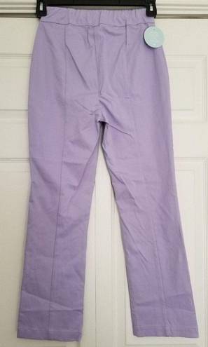 Hill House  The Claire Pant Stretch Cotton Kick-Out Crop in Lavender Size XS