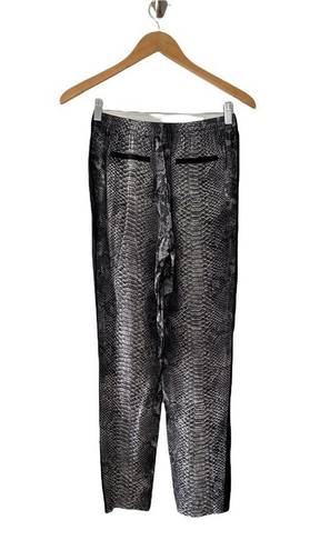 Rebecca Taylor  Womens Pull Up Snake Print Pants Black Grey Size 2