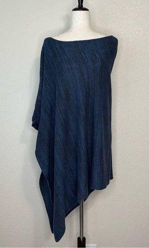 Sejour Silk Blend Blue Heather Knit Poncho Women’s Sweater Size 1X