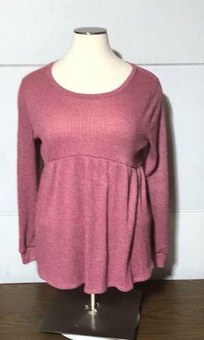 Harper Haptics Holly  3X women's light sweater tunic rib knit balloon sleeve