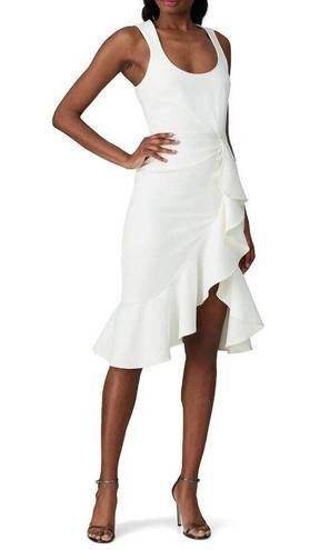 Cinq à Sept  Ruffle Angela Dress in White 0 Womens Bridal Cocktail