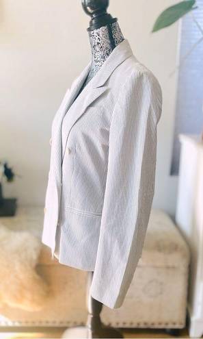 Polo  Ralph Lauren Searsucker Striped Double Breasted Blazer Jacket