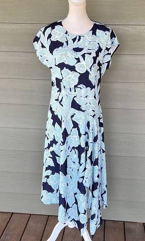 Natori  Shibori Floral - Fluid Crepe Drape Dress