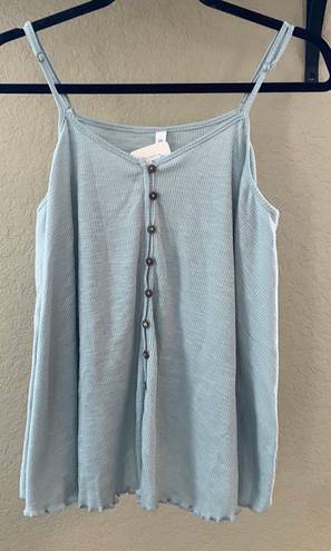 Wishlist Boutique  button blue tank top