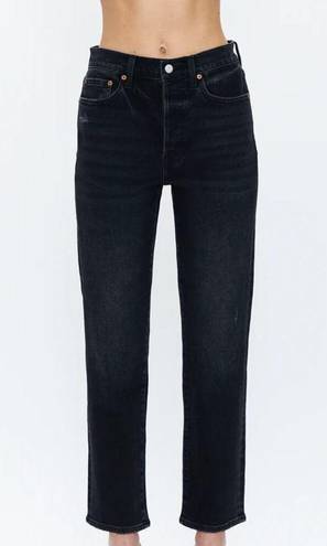 Pistola  High Rise Button Fly Straight Charlie Denim Jeans Black Gray Size 26 NEW