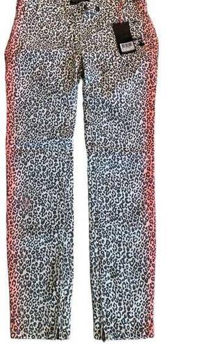 Scotch & Soda Maison Scotch Les Bon Vivants Women’s Pink Black Leopard Print Jeans Size 29 NWT