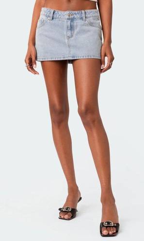 Edikted Denim Mini Skirt Light blue