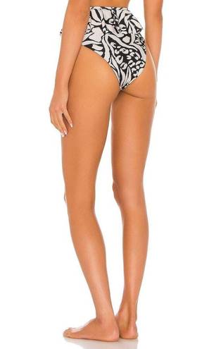 Beach Riot NEW  Daisy Ruffle High Waist Bikini Bottom Black Cream Size XS