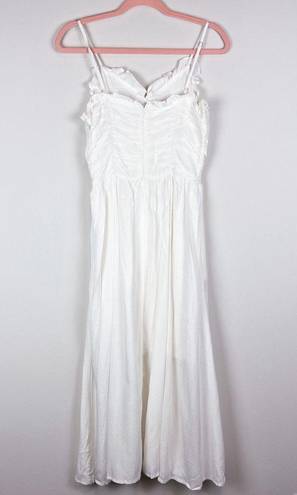 Petal  Dew White Ruffle Sleeveless Midi Sun Dress Size Small