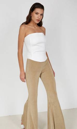 Say Anything NWT boutique  gold high waisted flare knit pants