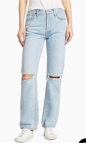 RE/DONE High-Rise Ripped-Knee Loose Jeans