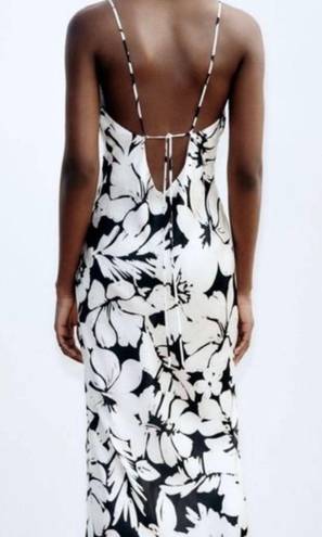 ZARA Silk Floral Printed Slip Dress