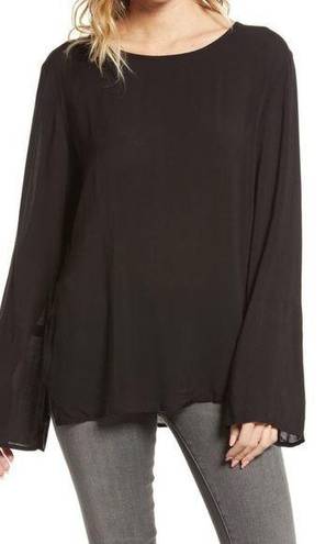 Treasure & Bond Treasure Bond Blouse Small Soft Black Bell Long Sleeve Business Casual Top NWT