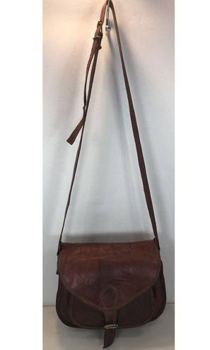 Vintage Saddle Crossbody Messenger Bag Genuine Leather Purse Handbag READ