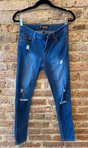 Wax Jean Butt I Love You Distressed Skinny Jeans Blue Size 2