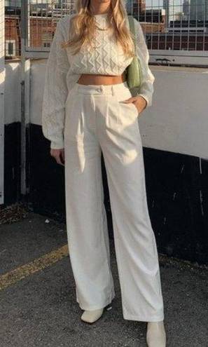 Princess Polly Huxley White Wide Leg Trousers 2