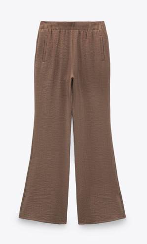 ZARA TEXTURED STRAIGHT LEG PANTS