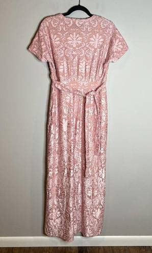 LuLaRoe 🌺  Elegant Noelle Faux Wrap dress light pink velvet jacquard