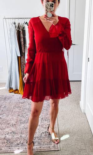 Shoshanna  Red Silk Mini Dress  