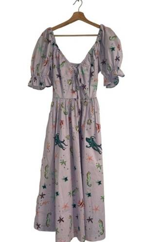 Hill House NWT  lilac Ophelia dress in Sea Creatures