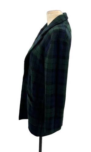 J.Crew  Sophie Black Watch Plaid Sweater Blazer In Navy Black Size Small