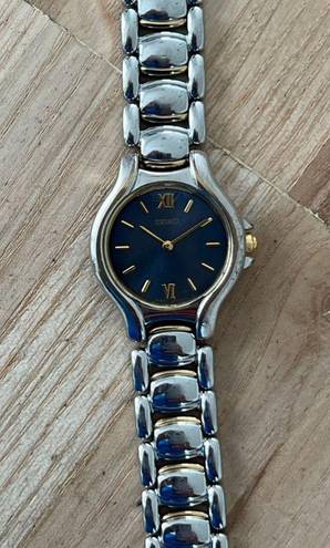 Seiko  Vintage Ladies Watch Blue Dial Two-Tone Bracelet
Gold-Tone Markers Hands