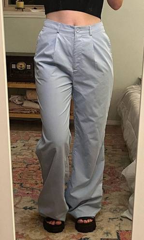 Pretty Little Thing high waisted pleated baby blue trousers/pants- US 4