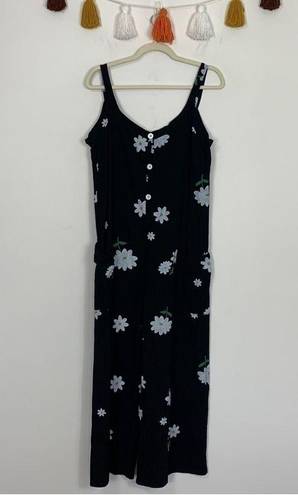 Daisy Handmade Painted  Floral Print Jumpsuit Size Medium