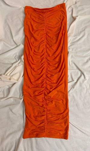 Naked Wardrobe  Orange Long Skirt Sz S