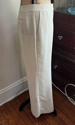 Krass&co Vintage NY& Trousers 6 PETITE Beige Loose Leg Mid Rise Seersucker Women 90s