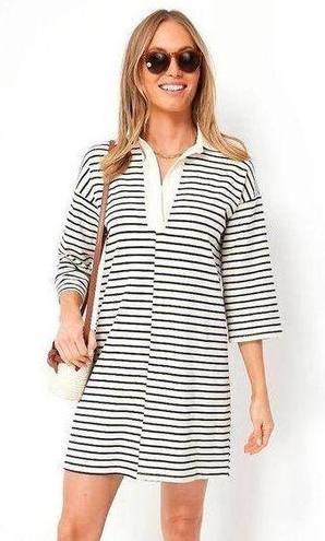 Tuckernuck  Navy Stripe Ashton Knit Polo Dress size Small (S)