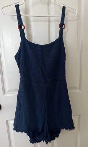 Blue Open Back Romper Size M