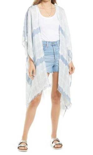 Treasure & Bond  Tie Dye High-Low Wrap Blue Shibori Stripe