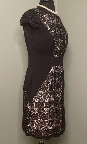 Jessica Simpson NWOT  Black Lace w/ Nude Lining Cap Sleeves Women’s Dress Size 10