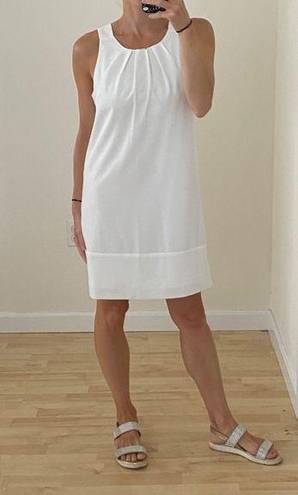 Oleg Cassini White High Neck Sheath Dress Size 2