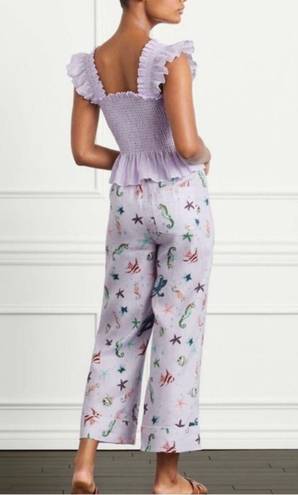 Hill House NWT  Purple The Skylar Pant Sea Creatures Size Small