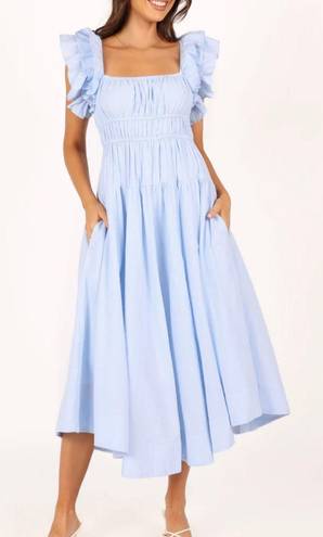 Petal and Pup Linda Midi Dress Blue Stripe