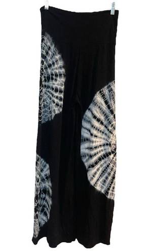 Chatoyant  Pants Wide Leg Pull On Black Tie Dye Batik Size Small New NWT