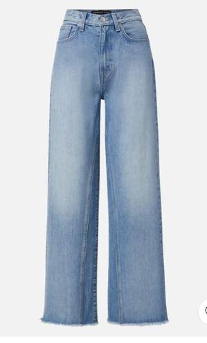 Veronica Beard NWT  Dylan inseam gusset jeans wide leg flare frayed hem size 28