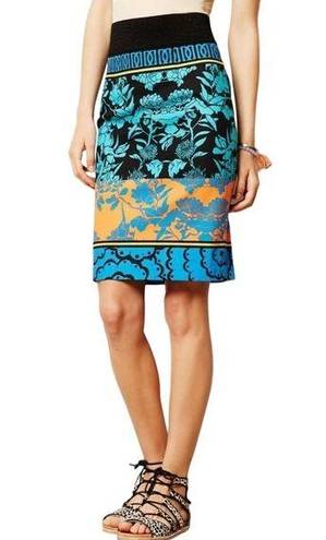 Tracy Reese Anthropologie  PLENTY by  BLOCKPRINT FLORAL VASE PENCIL SKIRT Size 10