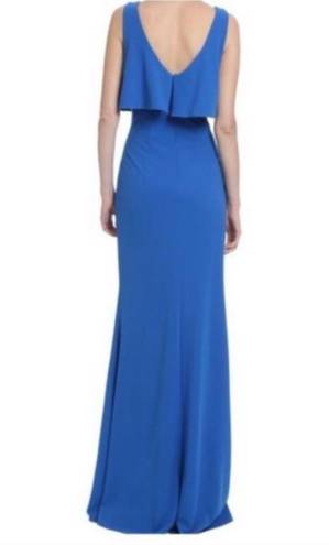 Badgley Mischka Fallon Popover  Gown Crepe Cobalt Blue