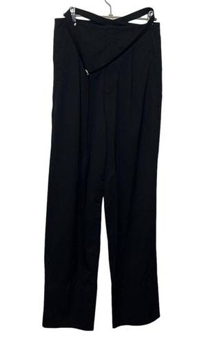 Helmut Lang  High Waisted Relaxed Wool Pant Wool Twill Black Trouser Women Size 0