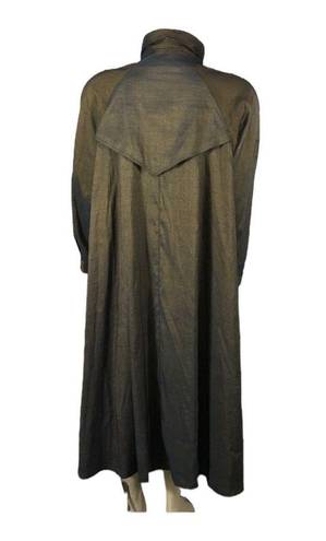 London Fog Vintage  Iridescent Long Trench Coat Green/Gold/Blue size 10 p
